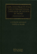 Cmr Contracts For The International Carriage Of Goods By Road Lloyds Shipping Law Library 4th Edition Messent