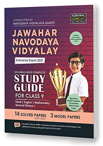 Jawahar Navodaya Vidyalaya Entrance Exam 2021 Complete Guidebook Class 9 English Agrawal Examcart