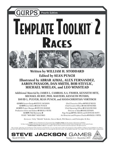 Gurps Template Toolkit 2 Races Version 11 December 2019 William H Stoddard