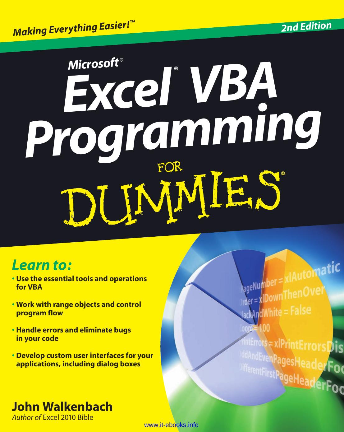 Excel Vba Programming For Dummies 2nd Edition 2nd Edition John Walkenbach