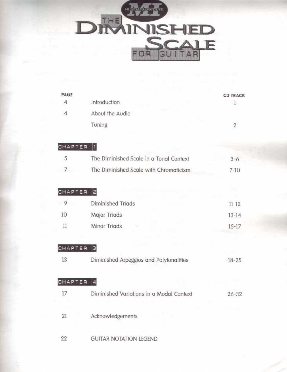 The Diminished Scale For Guitar Musicians Institute
