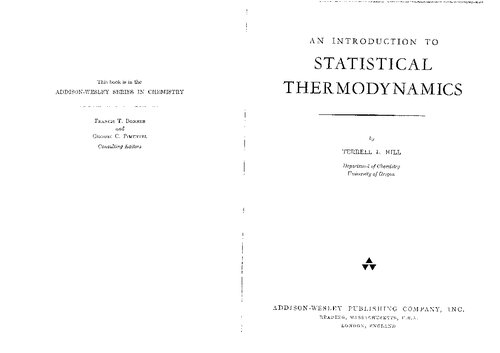 An Introduction To Statistical Thermodynamics Terrell L Hill
