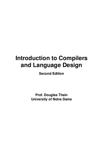 Introduction To Compilers And Language Design 2nd Edition Douglas Thain