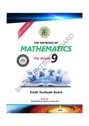 The Textbook Of Mathematics For Grade 9 2021th Edition Sindh Textbook Board
