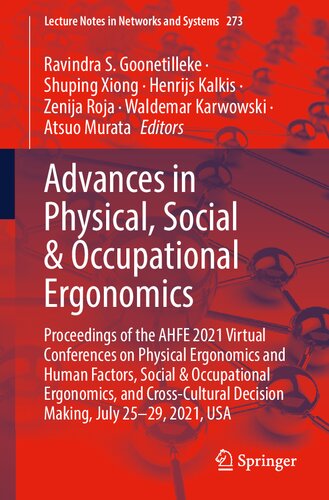 Advances In Physical Social Occupational Ergonomics 1st Ed 2021 Ravindra S Goonetilleke
