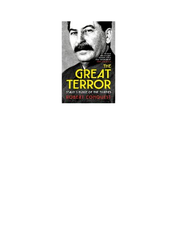 The Great Terror Stalins Purge Of The Thirties Robert Conquest