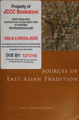 Sources Of East Asian Tradition Volume 1 Premodern Asia Wm Theodore De Bary Editor