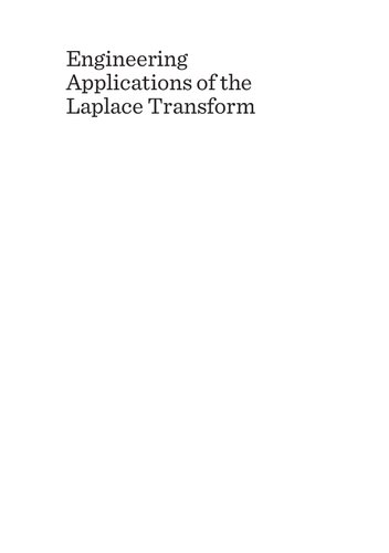 Engineering Applications Of The Laplace Transform Yh Gangadharaiah