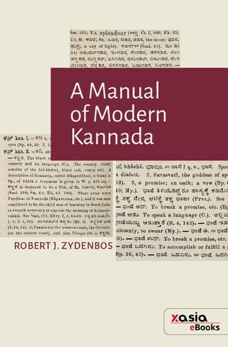 A Manual Of Modern Kannada Robert J Zydenbos
