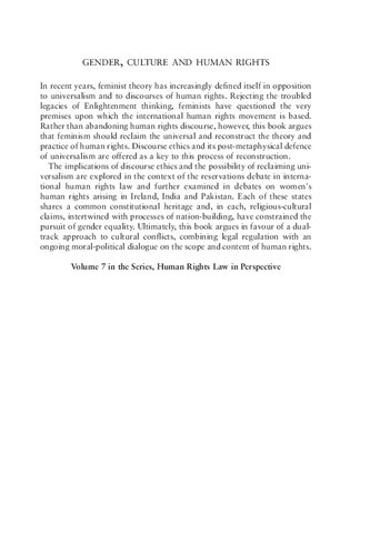 Gender Culture And Human Rights 1st Edition Siobhn Mullally