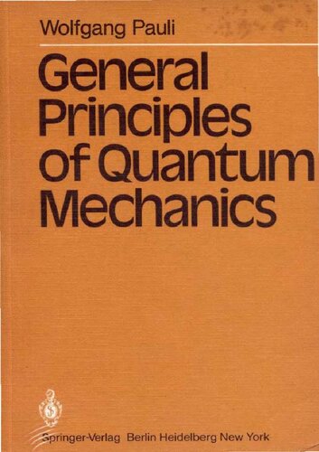 General Principles Of Quantum Mechanics Wolfgang Pauli P Achuthan K Venkatesan