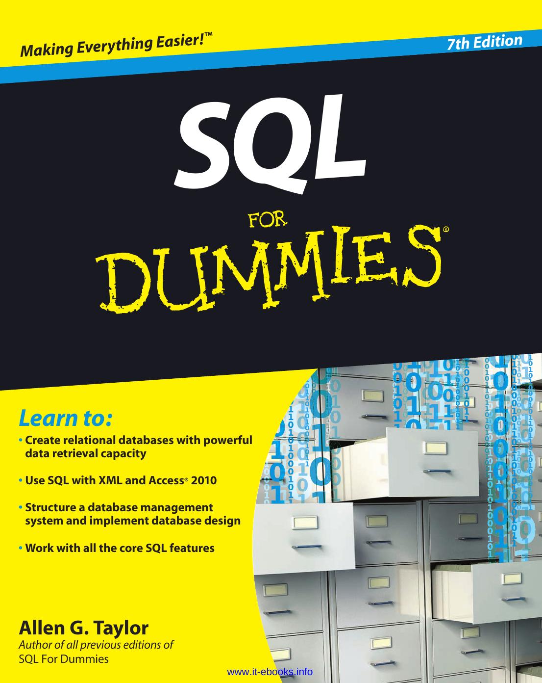 Sql For Dummies 7th Edition 7th Edition Allen G Taylor
