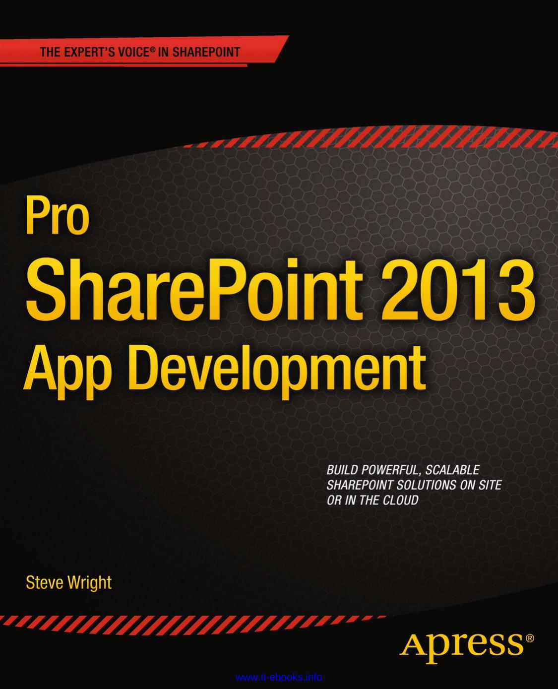 Pro Sharepoint 2013 App Development Steve Wright
