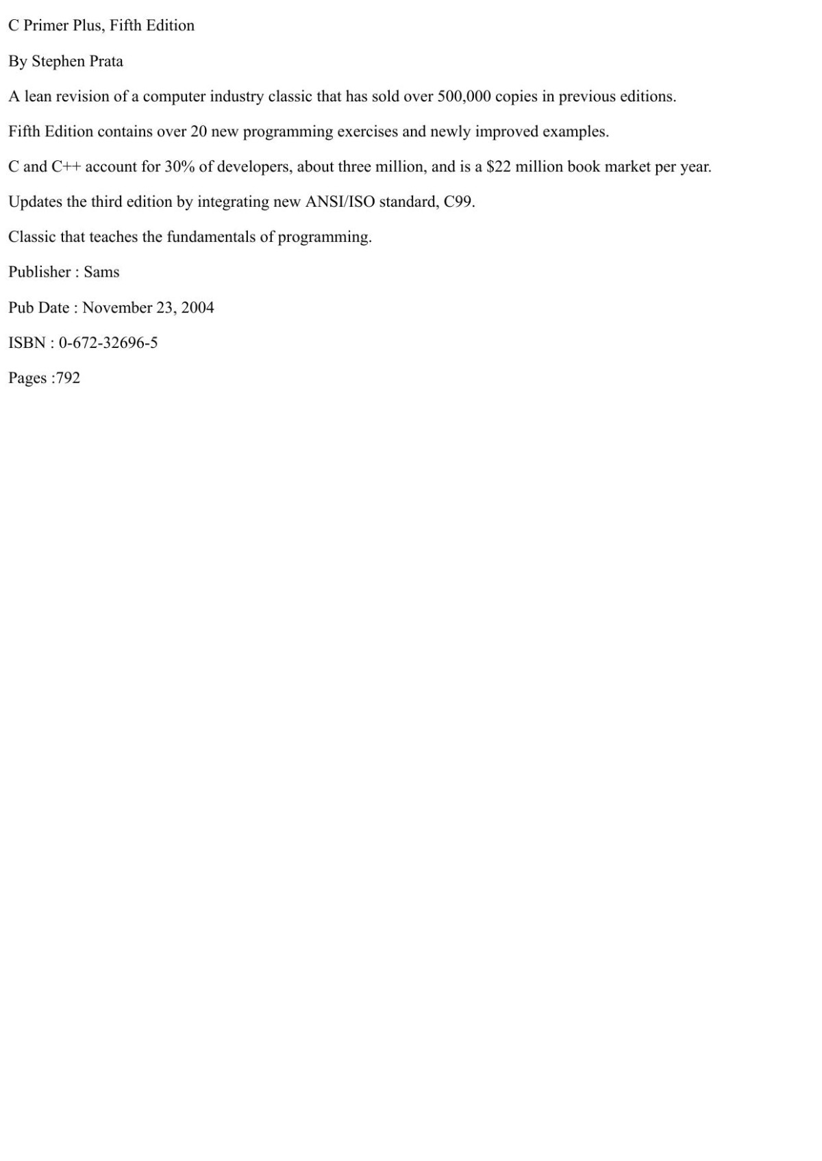C Primer Plus 5th Edition Mooring Chenjin5com