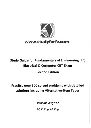 Study Guide For Fundamentals Of Engineering Fe Electrical Computer Cbt Exam 2nd Edition Wasim Asghar