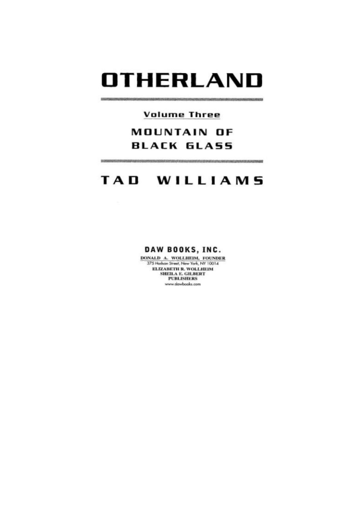 Mountain Of Black Glass Tad Williams
