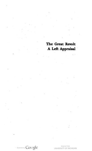 The Great Revolt A Left Appraisal 1st Edition Strma Yecur