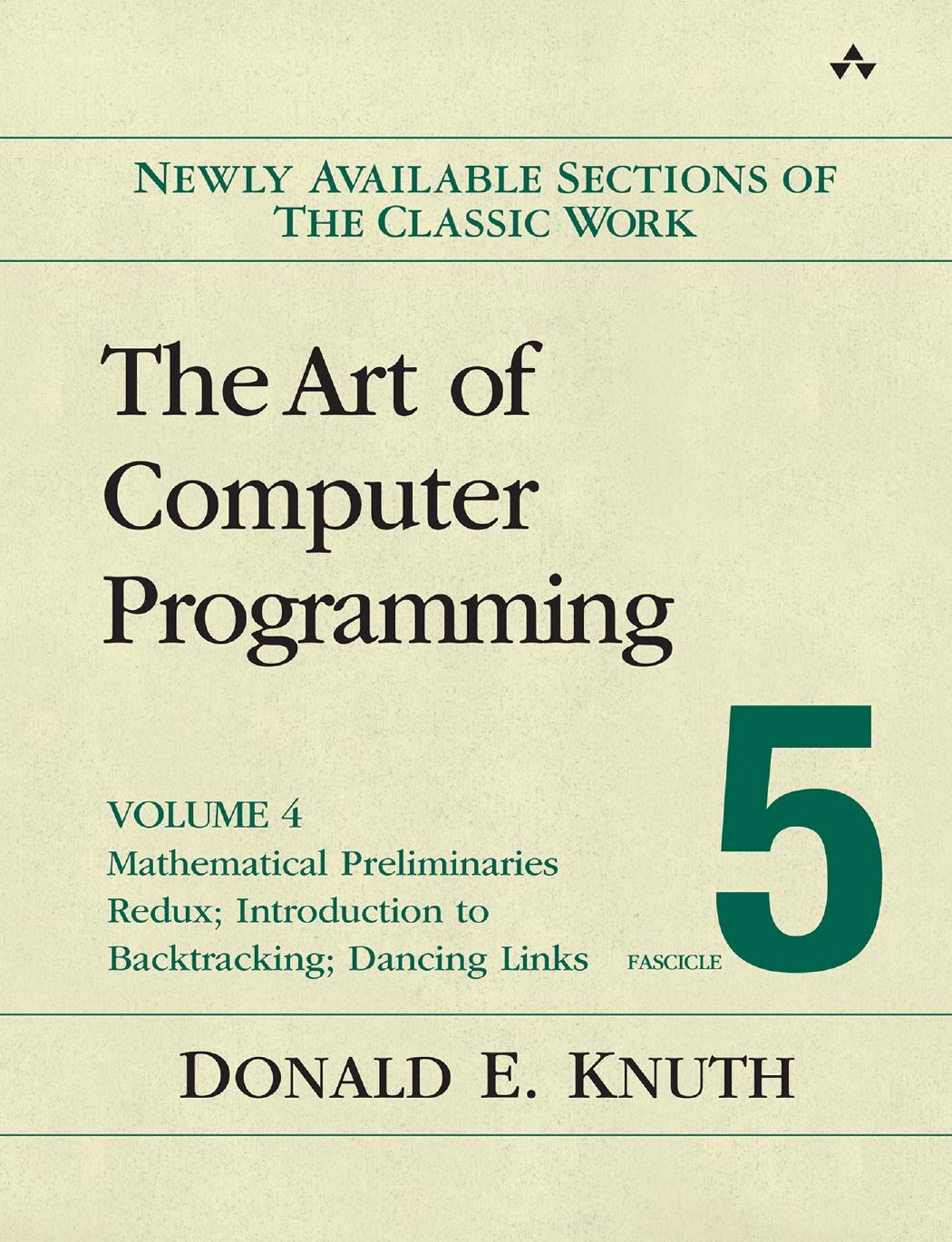 The Art Of Computer Programming Volume 4 Fascicle 5 1st Edition Donald E Knuth