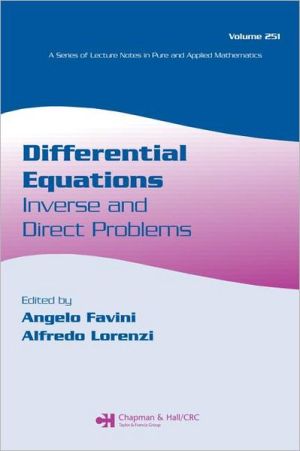 Differential Equations Inverse And Direct Problems 1st Edition Angelo Favini