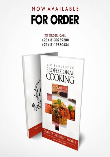 Recipe Guide To Professional Cooking Culinary School Abuja