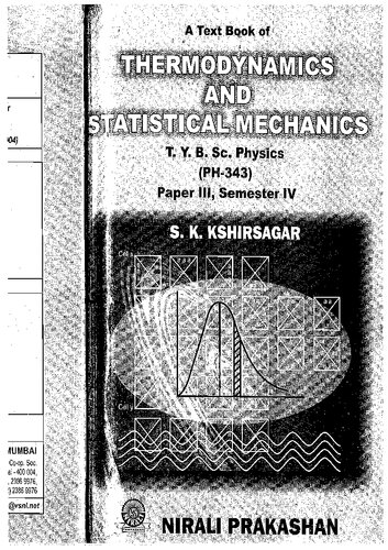 A Textbook Of Thermodynamics And Statistical Physics 1st Edition S K Kshirsagar
