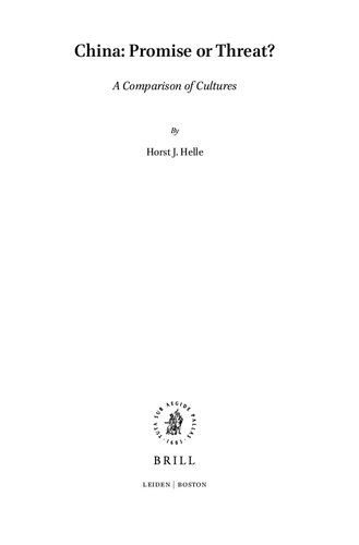 China Promise Or Threat A Comparison Of Cultures Horst J Helle
