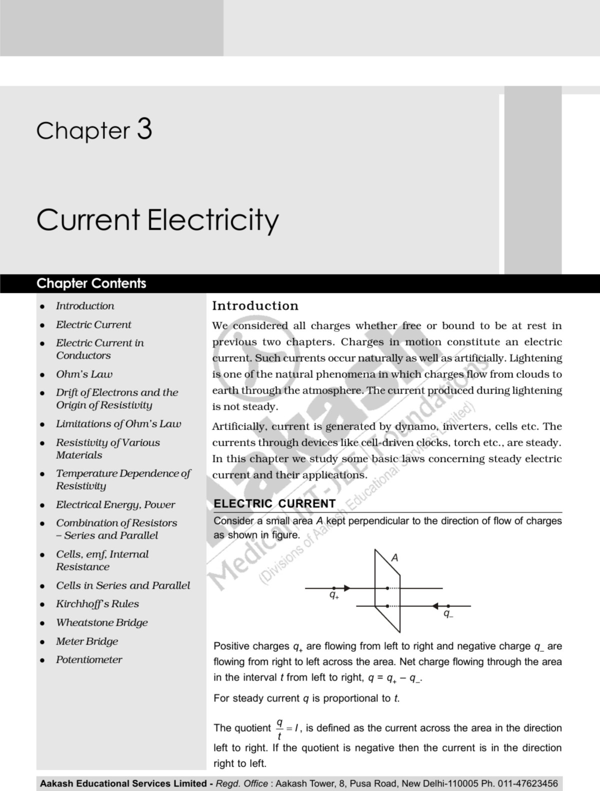 Physics Current Electricity Aakash