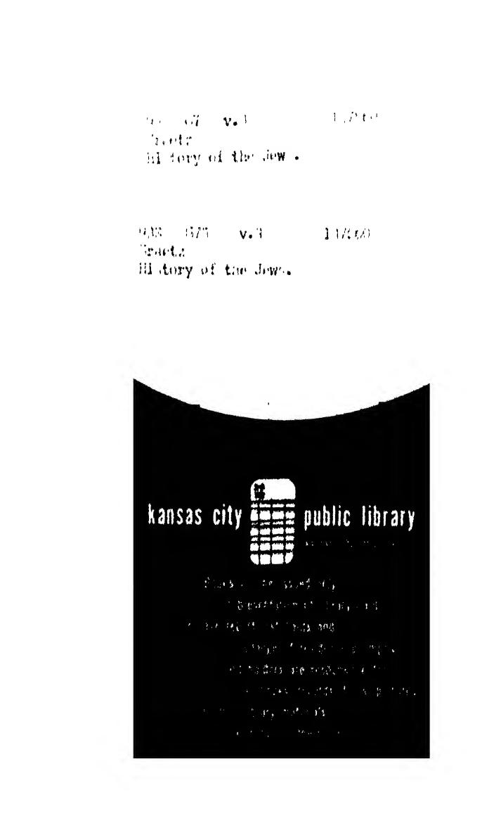 History Of The Jews Vol Iii Professor H Graetz