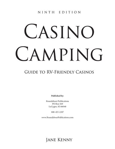 Casino Camping Guide To Rvfriendly Casinos 9th Edition Jane Kenny
