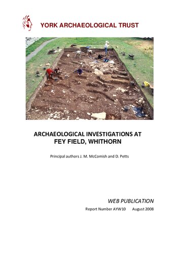 Archaeological Investigations At Fey Field Whithorn Jane M Mccomish