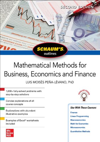 Schaums Outline Of Mathematical Methods For Business Economics And Finance Second Edition Schaums Outlines 2nd Edition Luis Moises Penalevano