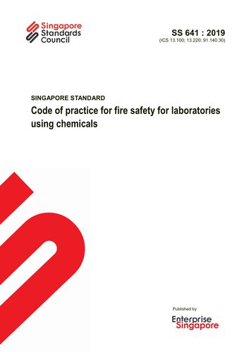 Ss 641 2019 Code Of Practice For Fire Safety For Laboratories Using Chemicals 2019th Edition Chemical Standards Committee