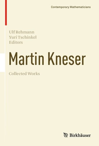 Martin Kneser Collected Works English And German Edition 1st Edition Ulf Rehmann