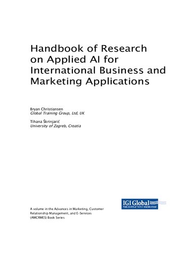 Handbook Of Research On Applied Ai For International Business And Marketing Applications 1st Edition Bryan Christiansen
