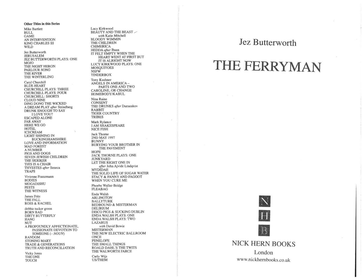 The Ferryman 2nd Edition Jez Butterworth