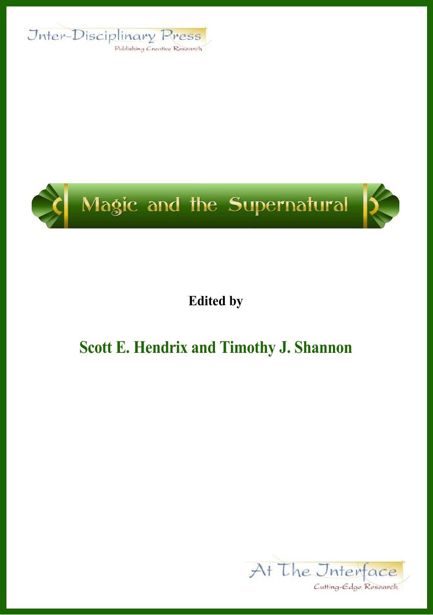Magic And The Supernatural Scott E Hendrix Timothy J Shannon