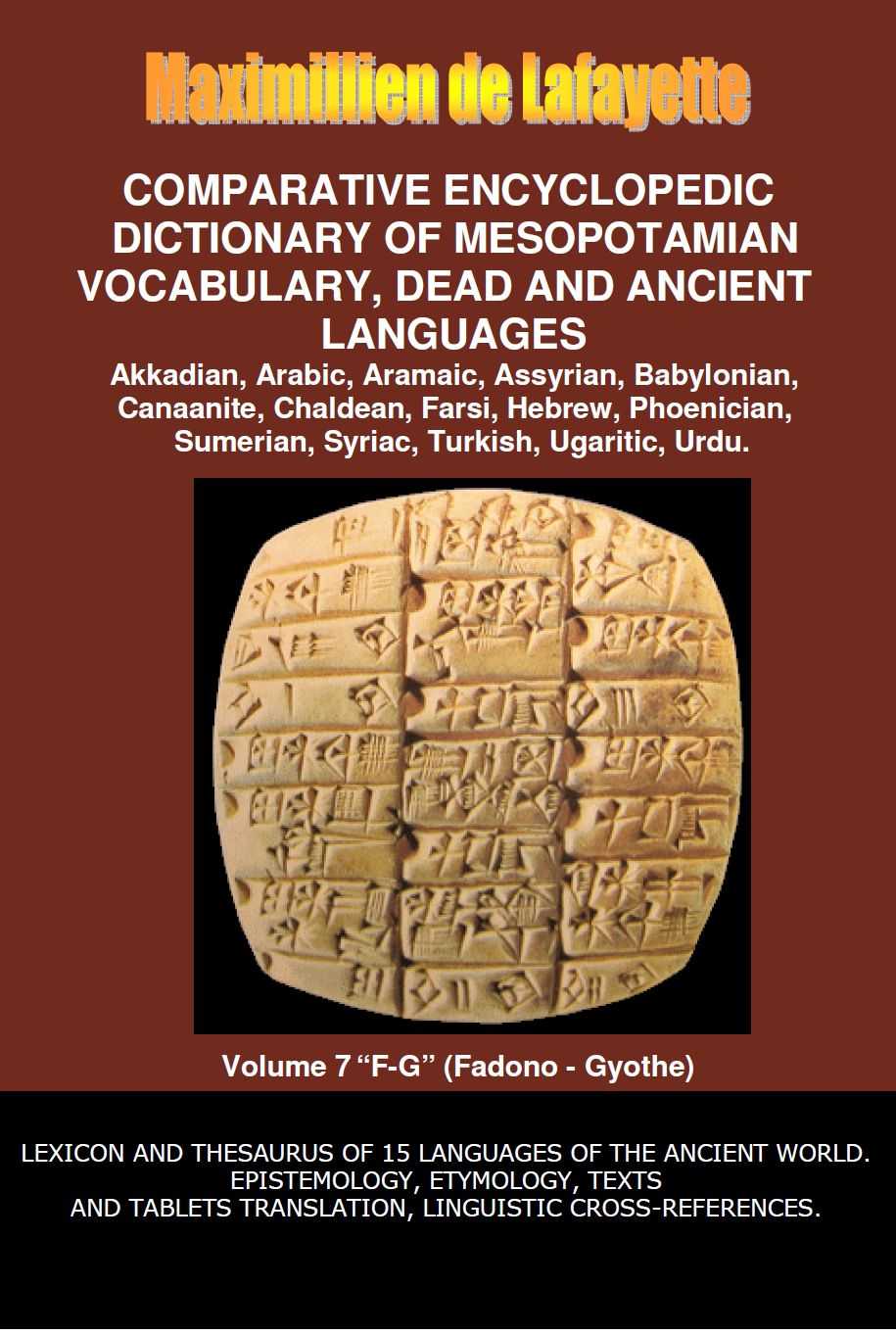 Comparative Encyclopedic Dictionary Of Mesopotamian Vocabulary Dead And Ancient Languages Vol 7 Maximillien De Lafayette
