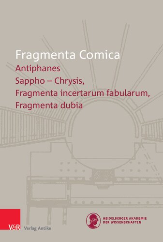 Antiphanes Frr 194330 Sappho Chrysis Fragmenta Incertarum Fabularum Fragmenta Dubia S Douglas Olson