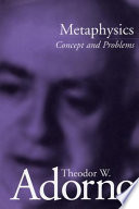 Metaphysics Concept And Problems 1st Edition Adorno Theodor