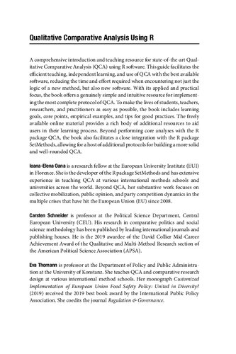 Qualitative Comparative Analysis Using R A Beginners Guide New Ioanaelena Oana