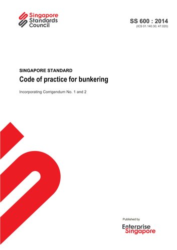Code Of Practice For Bunkering 2014th Edition Spring Singapore