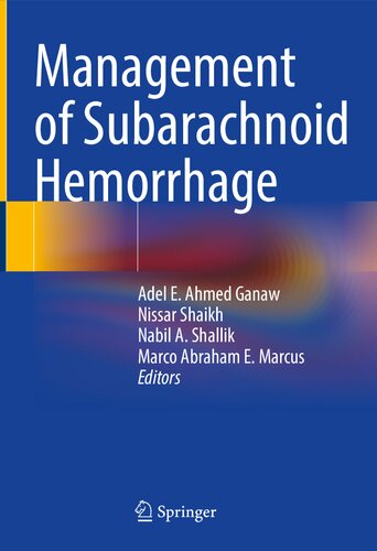 Management Of Subarachnoid Hemorrhage 1st Ed 2022