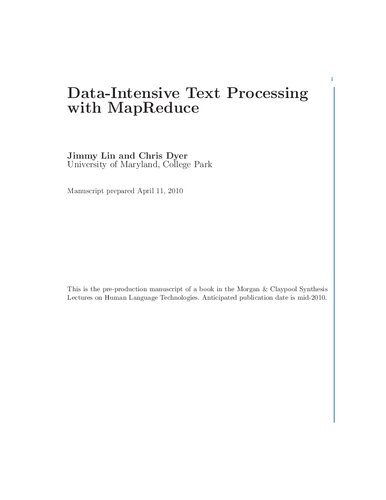 Dataintensive Text Processing With Mapreduce Jimmy Lin Chris Dyer
