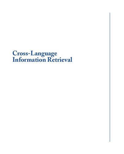 Crosslanguage Information Retrieval Jianyun Nie