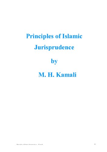 Principles Of Islamic Jurisprudence 3rd Edition M H Kamali