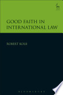 Good Faith In International Law Kolb Robert