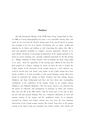 Muqam In And Outside Of Xinjiangchina Proceedings Of The 6th Ictm Study Group Meeting Muqam Urumqi 2006