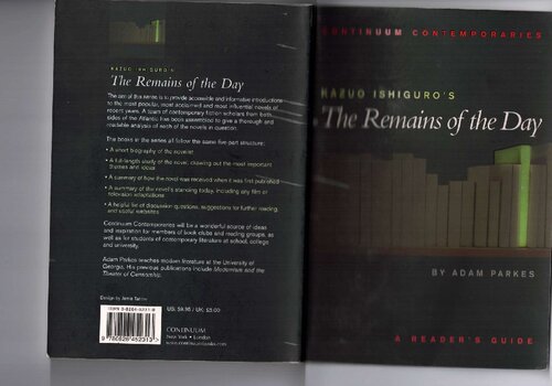 Kazuo Ishiguros The Remains Of The Day A Readers Guide Adam Parkes