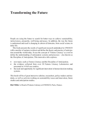 Transforming The Future Anticipation In The 21st Century Riel Miller