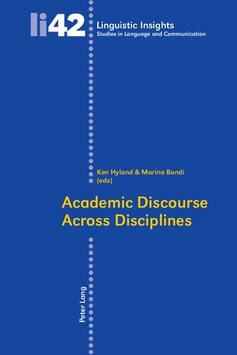 Academic Discourse Across Disciplines 1st Edition Ken Hyland Editor